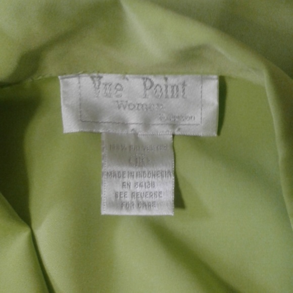 Vue Point Silky Lime Green Button Down Size 1X - Picture 3 of 3